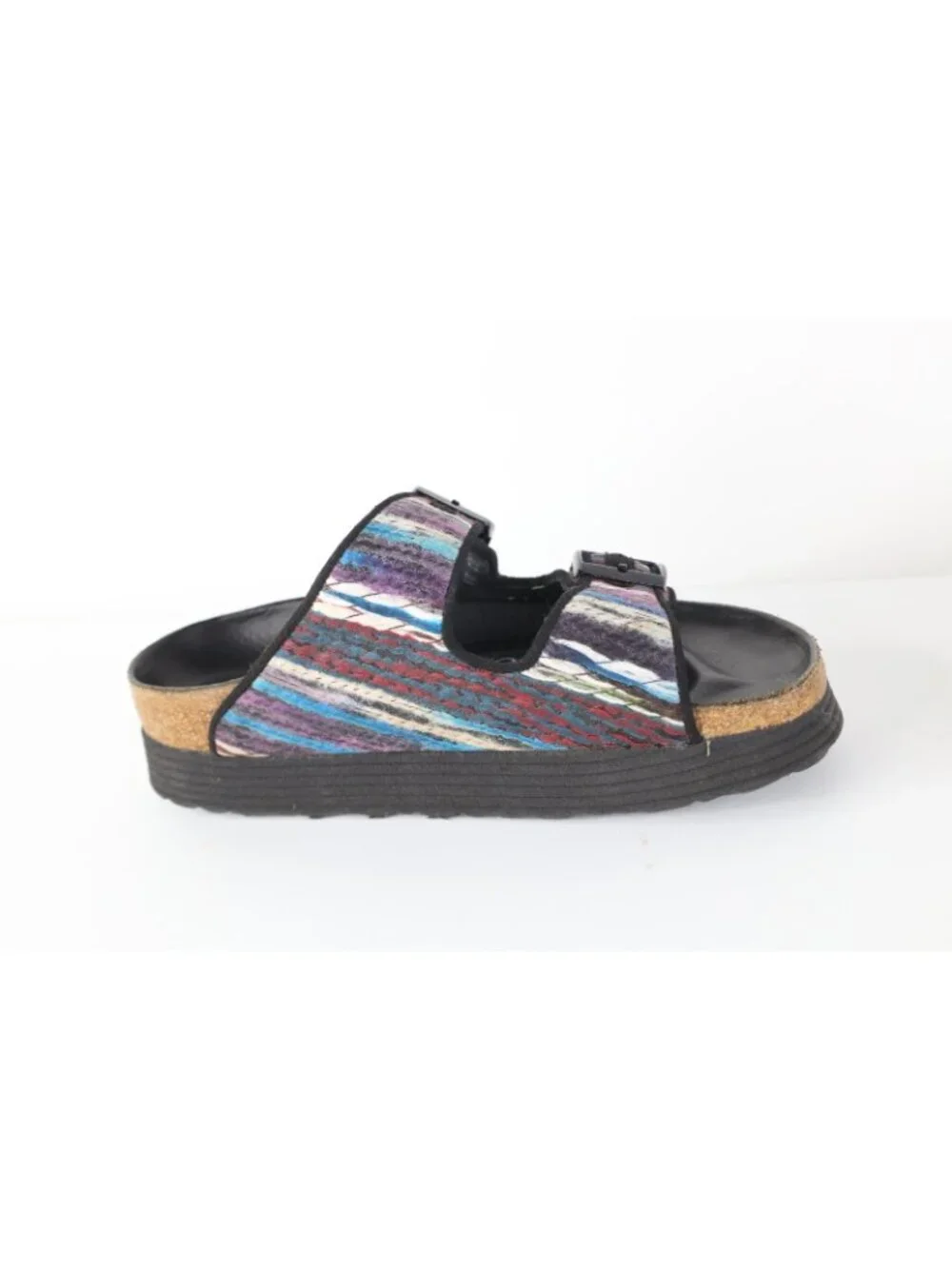 Vintage Papillio Birkenstock Womens 5 Blanket Striped Chunky Platform Sandals